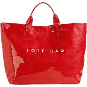 Women's PVC Tote Shoulder Handbags Winter Fall Fashion RED Kraft Paper Tote Bag